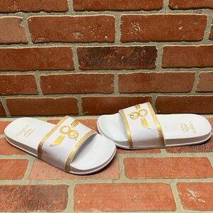 Creative Recreation ‘VICENZA’ White/Gold EVA Slide Sandals Men’s Size 9 / 42
